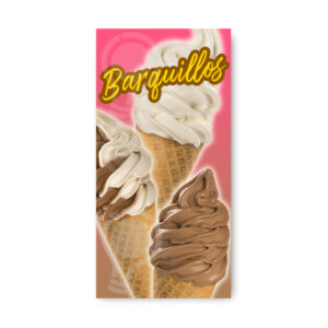 Pendón Publicitario Colgante Helados Barquillos