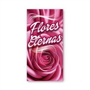 Pendon publicitario colgante Flores Eternas