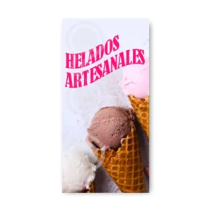 Pendón Publicitario Colgante Helado Artesanal
