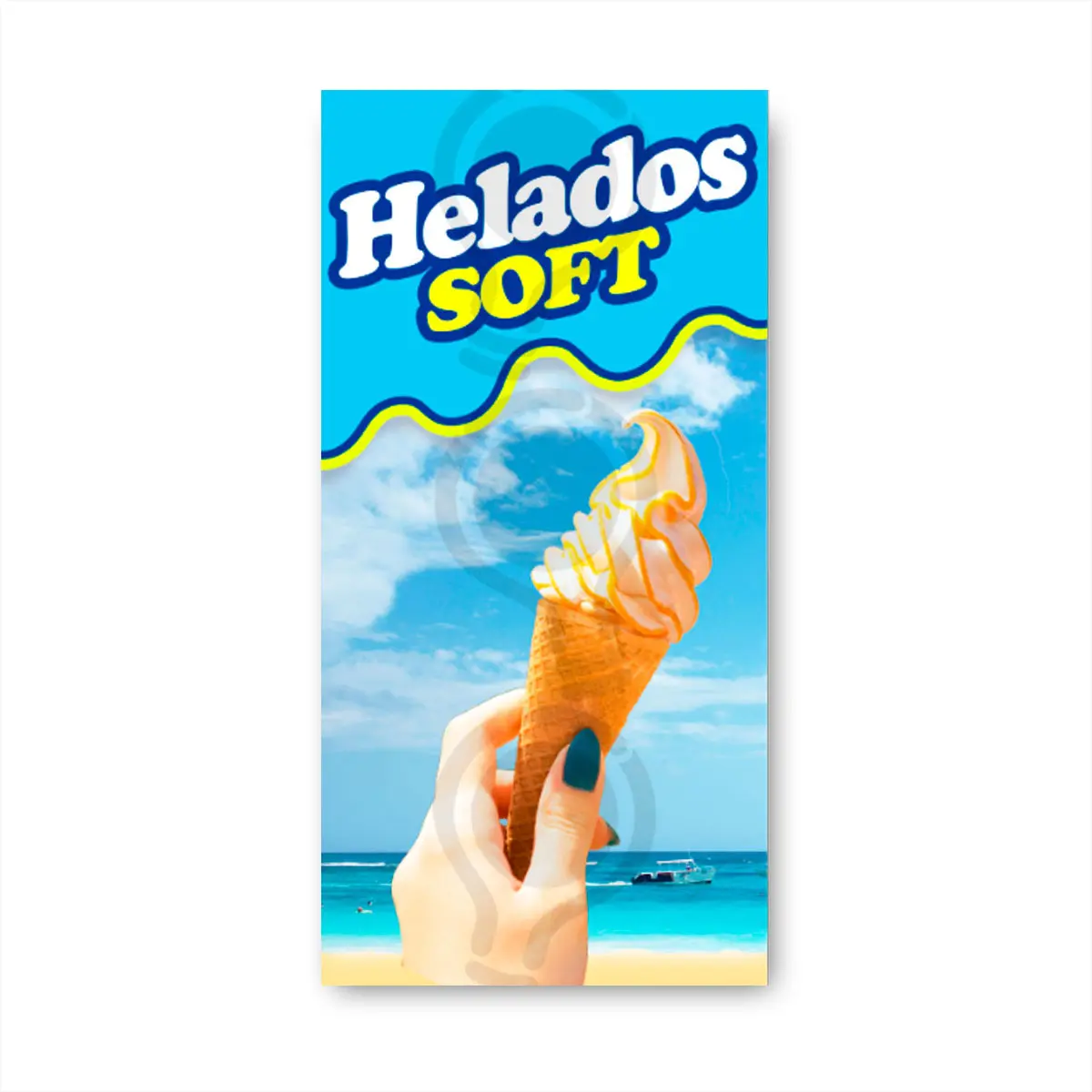 Fabrica de pendones | Pendon Publicitario Colgante Helado Soft