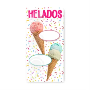 Pendón Publicitario Colgante Helado Artesanal