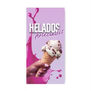 Pendón Publicitario Colgante Helado Artesanal
