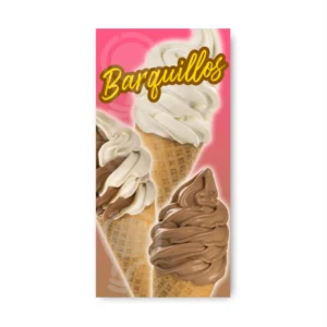 Pendón Publicitario Colgante Helados Barquillos