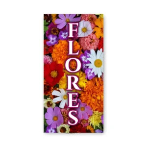 Pendon publicitario colgante Flores