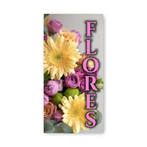 Pendon publicitario colgante Flores