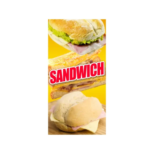 Pendón Publicitario Colgante Sandwich