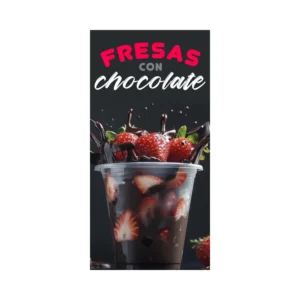 Pendon Publicitario colgante para la venta de Frutilla con chocolate