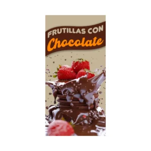 Pendon Publicitario colgante para la venta de Frutilla con chocolate
