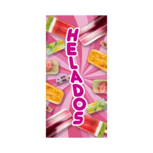 Pendon Publicitario colgante para la venta de Helados Paleta