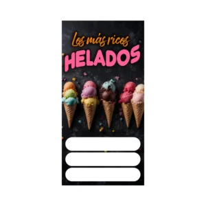 Pendon Publicitario colgante para la venta de Helados