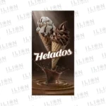 Pendon Publicitario colgante para la venta de Helados Soft