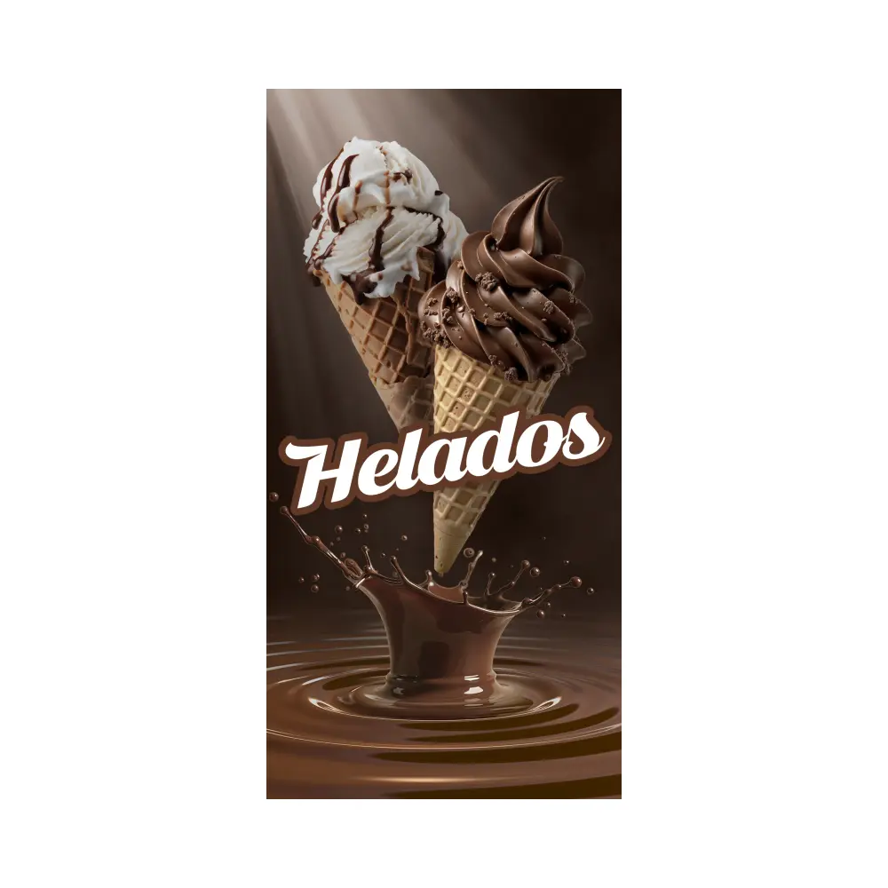 Pendon Publicitario colgante para la venta de Helados Soft
