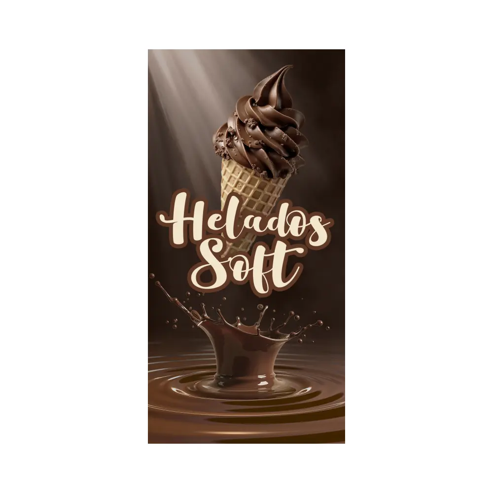 Pendon Publicitario colgante para la venta de Helados Soft