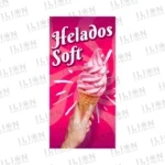 Pendon Publicitario colgante para la venta de Helados Soft