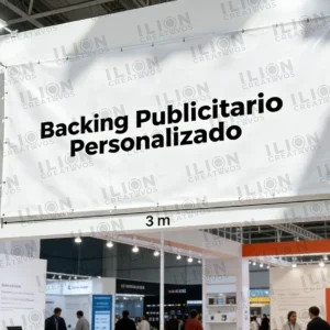 Backing Publicitario Personalizado 3Mt por 2Mt para ferias y stand,| Fábrica de pendones